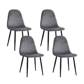 Artiss Dining Chairs Set of 4 Velvet Curved Slope Grey - ElectronX Plus