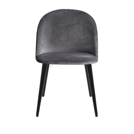 Artiss Dining Chairs Set of 2 Velvet Solid Curved Dark Grey - ElectronX Plus