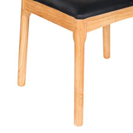 Artiss Dining Chair Rubber Wood Leather Seat Black - ElectronX Plus