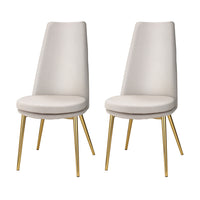 Artiss Dining Chairs Set of 2 Linen Fabric High Back Beige - ElectronX Plus