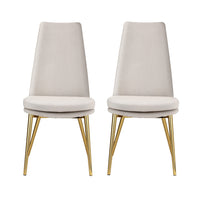 Artiss Dining Chairs Set of 2 Linen Fabric High Back Beige - ElectronX Plus