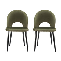 Artiss Dining Chairs Set of 2 Velvet Hollow Green - ElectronX Plus