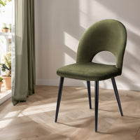 Artiss Dining Chairs Set of 2 Velvet Hollow Green - ElectronX Plus