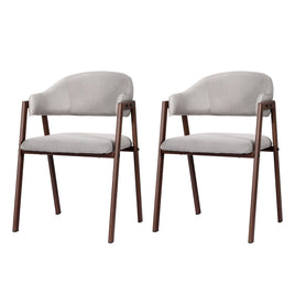 Artiss Dining Chairs Set of 2 Linen Hollow Armchair Grey - ElectronX Plus