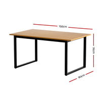 Artiss Dining Table 6 Seater Kitchen Cafe Rectangular Wooden Table 150CM - ElectronX Plus