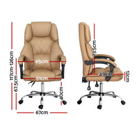 Artiss Executive Office Chair Leather Recliner Espresso - ElectronX Plus