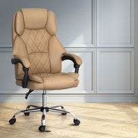 Artiss Executive Office Chair Leather Recliner Espresso - ElectronX Plus