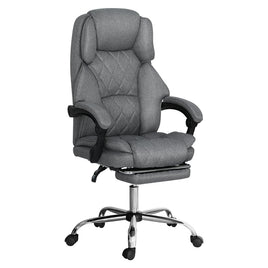 Artiss Executive Office Chair Fabric Footrest Grey - ElectronX Plus