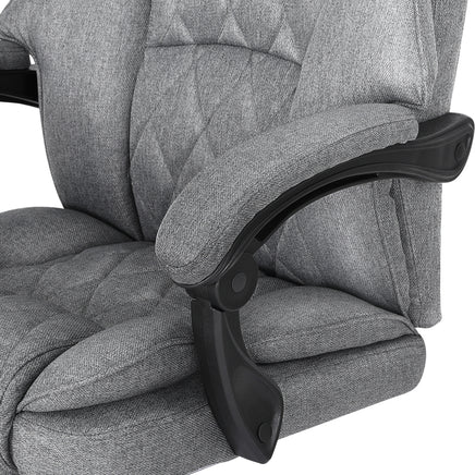 Artiss Executive Office Chair Fabric Footrest Grey - ElectronX Plus