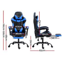 Artiss Gaming Office Chair Recliner Footrest Blue - ElectronX Plus