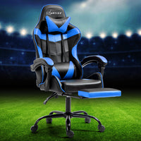 Artiss Gaming Office Chair Recliner Footrest Blue - ElectronX Plus