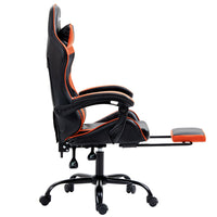 Artiss Gaming Office Chair Executive Computer Leather Chairs Footrest Orange - ElectronX Plus