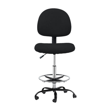 Artiss Office Chair Drafting Stool Fabric Chairs Black - ElectronX Plus