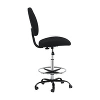 Artiss Office Chair Drafting Stool Fabric Chairs Black - ElectronX Plus