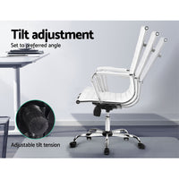 Artiss Office Chair PU Leather High Back White - ElectronX Plus