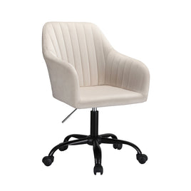 Artiss Office Chair Velvet Seat Cream - ElectronX Plus