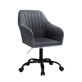 Artiss Office Chair Velvet Seat Dark Grey - ElectronX Plus