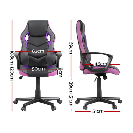 Artiss Gaming Office Chair Computer Chairs Purple - ElectronX Plus