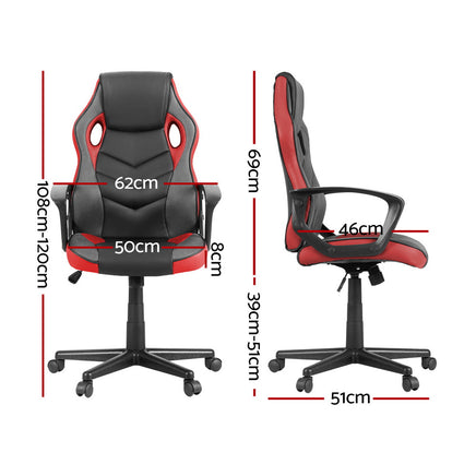 Artiss Gaming Office Chair Computer Chairs Red - ElectronX Plus