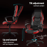 Artiss Gaming Office Chair Computer Chairs Red - ElectronX Plus