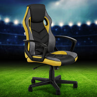 Artiss Gaming Office Chair Computer Executive Racing Chairs High Back Yellow - ElectronX Plus