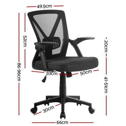 Artiss Mesh Office Chair Mid Back Black - ElectronX Plus