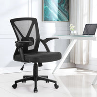 Artiss Mesh Office Chair Mid Back Black - ElectronX Plus