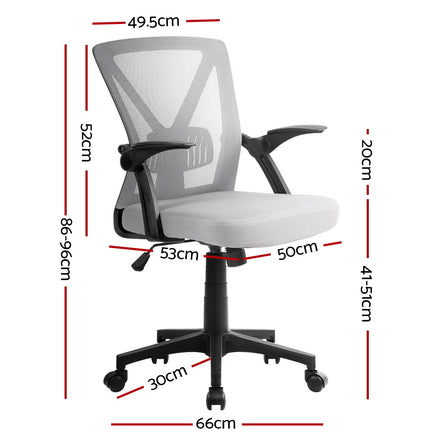 Artiss Mesh Office Chair Mid Back Grey - ElectronX Plus