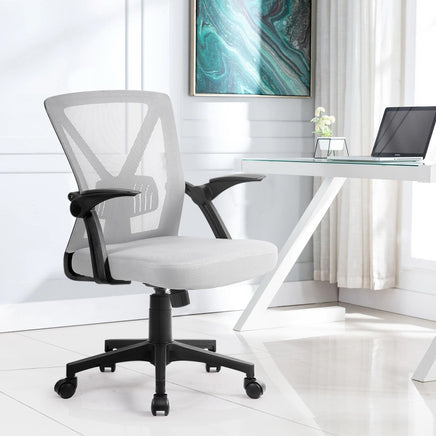 Artiss Mesh Office Chair Mid Back Grey - ElectronX Plus