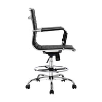 Artiss Office Chair Drafting Stool Leather Chairs Black - ElectronX Plus