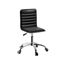 Artiss Office Chair Computer Desk Gaming Chairs PU Leather Low Back Black - ElectronX Plus