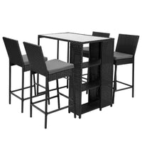 Gardeon 5-Piece Outdoor Bar Set Patio Dining Chairs Wicker Table Stools - ElectronX Plus