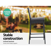 Gardeon 5-Piece Outdoor Bar Set Patio Dining Chairs Wicker Table Stools - ElectronX Plus