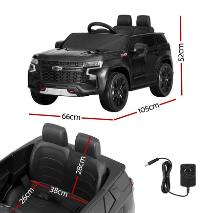 Kids Ride On Car Licensed Chevrolet Tahoe Electric Toys Horn Remote 12V Black - ElectronX Plus