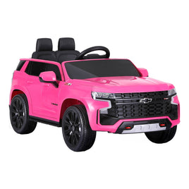 Kids Ride On Car Licensed Chevrolet Tahoe Electric Toys Horn Remote 12V Pink - ElectronX Plus