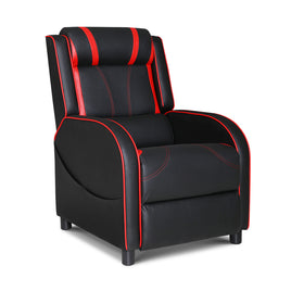 Artiss Recliner Chair Gaming Chair Leather Black Serik - ElectronX Plus