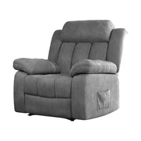 Artiss Recliner Chair Electric Massage Chair Velvet Lounge Sofa Heated Grey - ElectronX Plus