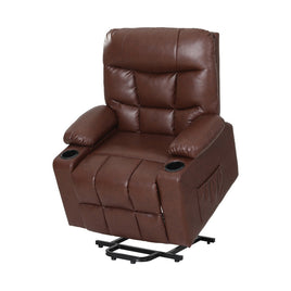 Artiss Recliner Chair Lift Assist Heated Massage Chair Leather Claude - ElectronX Plus