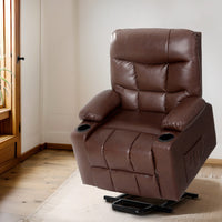 Artiss Recliner Chair Lift Assist Heated Massage Chair Leather Claude - ElectronX Plus