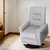 Artiss Recliner Chair Lift Assist Chair Grey Leather - ElectronX Plus