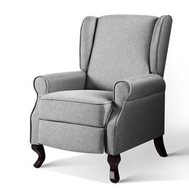 Artiss Recliner Armchair Grey Fabric Domini - ElectronX Plus