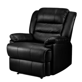 Artiss Recliner Chair Leather Black Cissy - ElectronX Plus