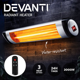 Devanti Electric Strip Heater Radiant Heaters 2000W - ElectronX Plus