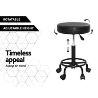 Artiss Salon Stool Round Swivel Chair - ElectronX Plus