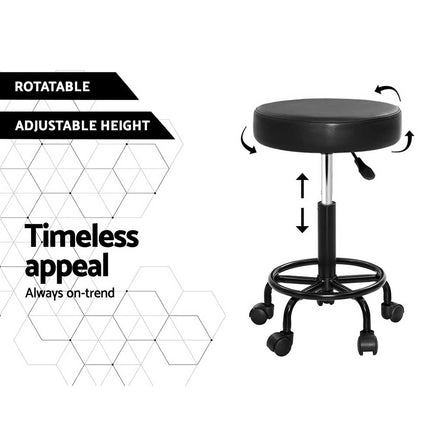 Artiss Salon Stool Round Swivel Chair - ElectronX Plus