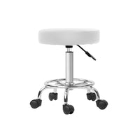 Artiss Salon Stool Round Swivel Chair White - ElectronX Plus