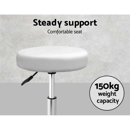 Artiss Salon Stool Round Swivel Chair White - ElectronX Plus