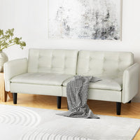 Artiss Sofa Bed 192CM Beige Faux Linen Fabric - ElectronX Plus