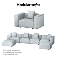 Artiss Modular Sofa Chaise Set 2-Seater Grey - ElectronX Plus