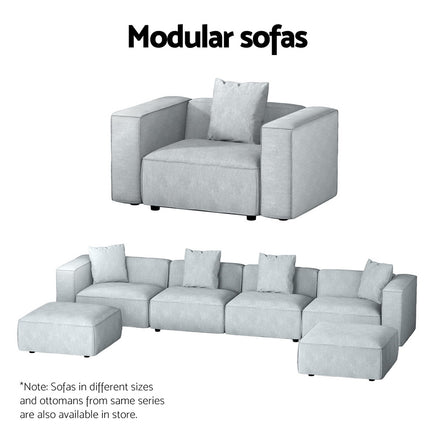 Artiss Modular Sofa Chaise Set 2-Seater Grey - ElectronX Plus